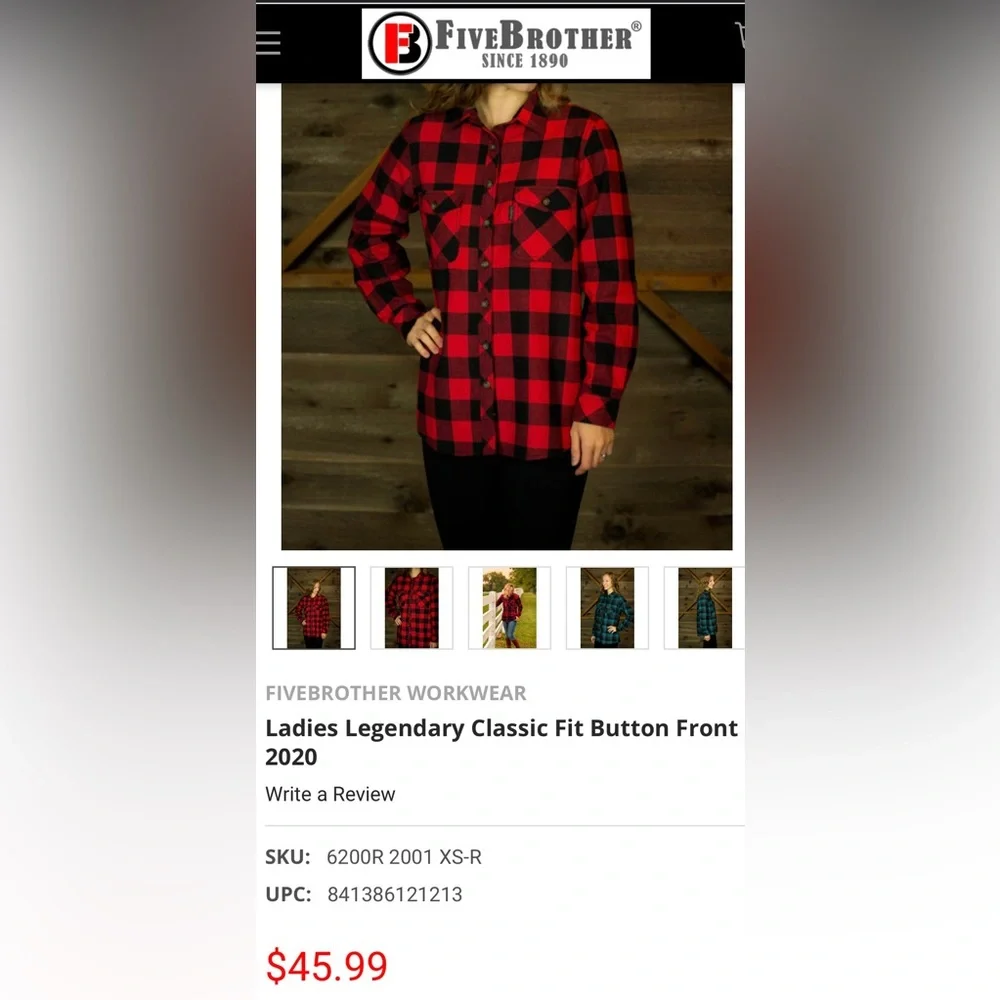Five Brothers Women’s Regular XS Flannel - Picture 8 of 8